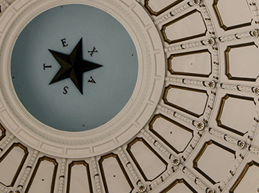A view of the ceiling in the Texas capitol building
